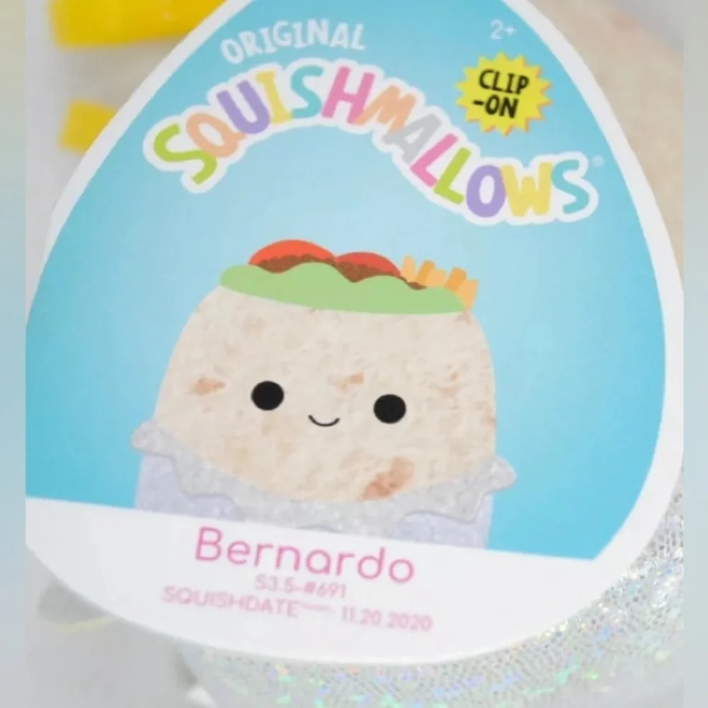 NWT 3” Bernardo the Burrito Squishmallow Clip - Picture 5 of 5
